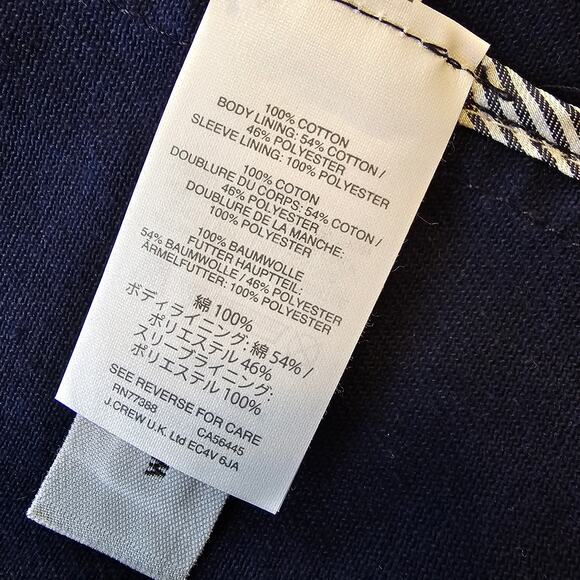 J Crew Pea Coat Women's 10 Navy Double Breasted White Button Heavyweight Twill - Picture 9 of 15